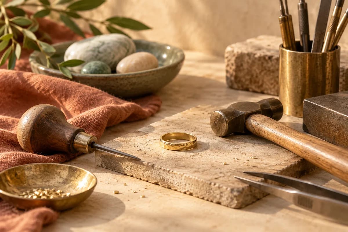 Outils et matières de bijouterie — illustration du métier